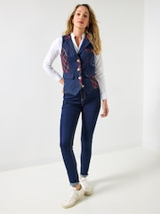 Joe Browns Blue Heritage Check Mix and Match Waistcoat - Image 3 of 6