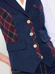 Joe Browns Blue Heritage Check Mix and Match Waistcoat - Image 4 of 6