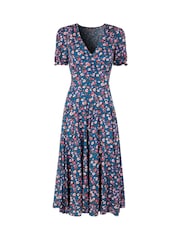 Joe Browns Blue Floral Print Ditsy Tea Dress - Image 7 of 7