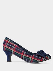 Joe Browns Blue Bow Tartan Court Shoes - Image 3 of 6