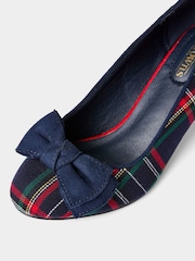 Joe Browns Blue Bow Tartan Court Shoes - Image 6 of 6