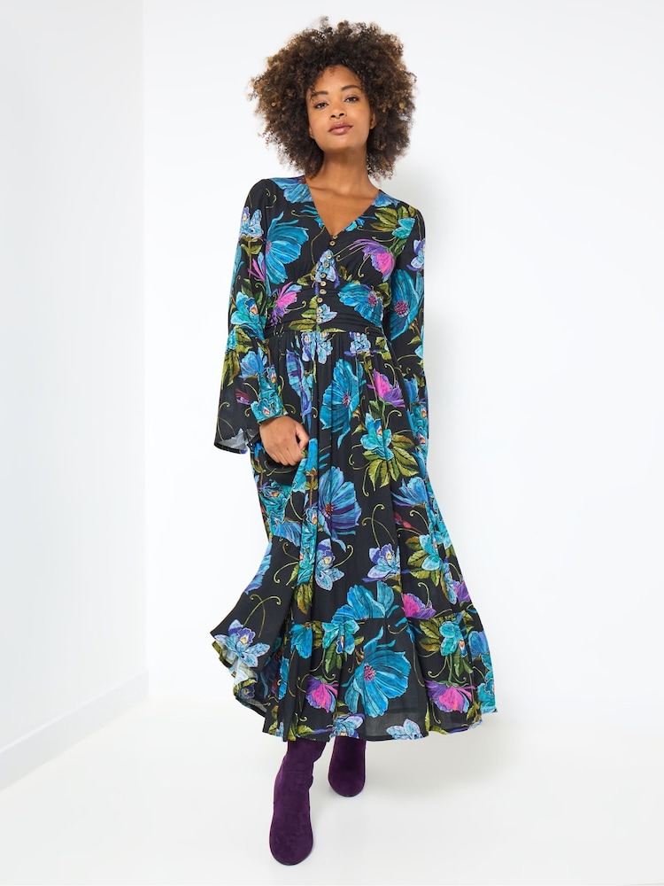 Joe Browns Black Floral Boho Maxi Dress - Image 1 of 5 Joe Browns Black Floral Boho Maxi Dress - Image 1 of 5