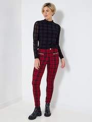 Joe Browns Red Check Skinny Trousers - Image 4 of 8