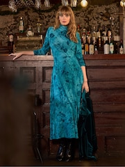Joe Browns Green Flocked Print Maxi Dress - Image 1 of 7