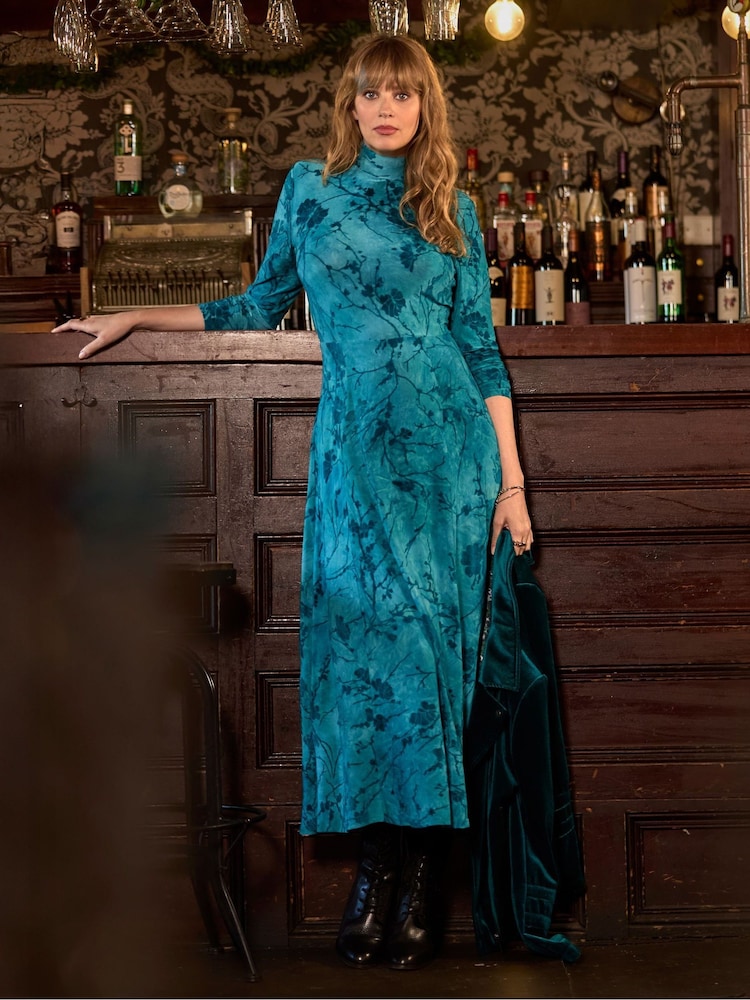 Joe Browns Green Flocked Print Maxi Dress - Image 1 of 7 Joe Browns Green Flocked Print Maxi Dress - Image 1 of 7