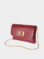 Joe Browns Red Bamboo Style Closure Mini Leather Bag - Image 3 of 6