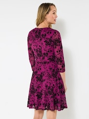 Joe Browns Purple Floral Lace Print Skater Dress - Image 2 of 5