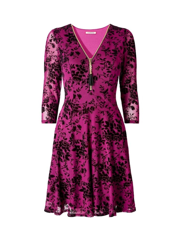 Joe Browns Purple Floral Lace Print Skater Dress - Image 5 of 5 Joe Browns Purple Floral Lace Print Skater Dress - Image 5 of 5