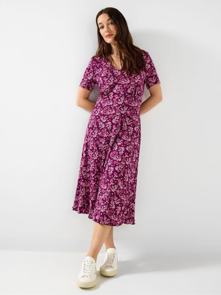 Joe Browns Purple Floral Reversible Jersey Dress - Image 1 of 4 Joe Browns Purple Floral Reversible Jersey Dress - Image 1 of 4