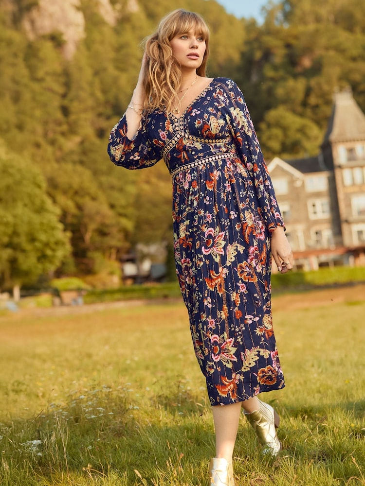 Joe Browns Blue Boho Floral Maxi Dress - Image 2 of 7 Joe Browns Blue Boho Floral Maxi Dress - Image 2 of 7