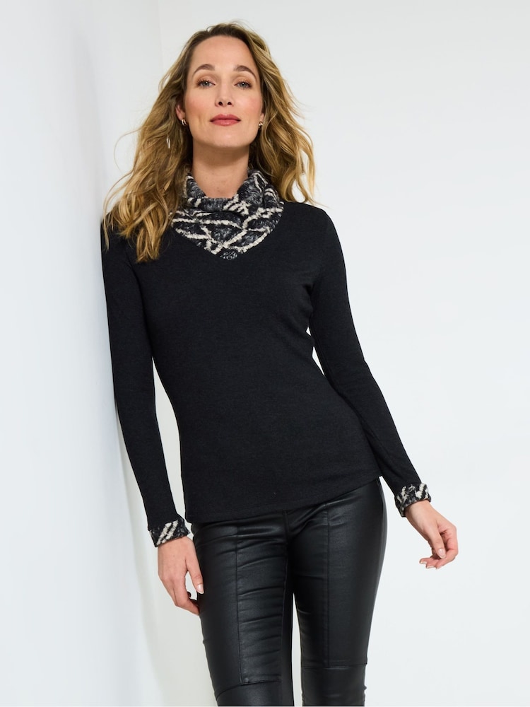 Joe Browns Black Cowl Neck  Top - Image 1 of 4