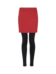 Joe Browns Red Comfortable Check Skirted Leggings - Image 3 of 5