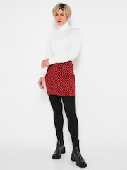 Joe Browns Red Comfortable Check Skirted Leggings - Image 5 of 5