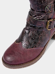 Joe Browns Purple Metalic Swirl Pattern Ankle Boots - Image 6 of 7