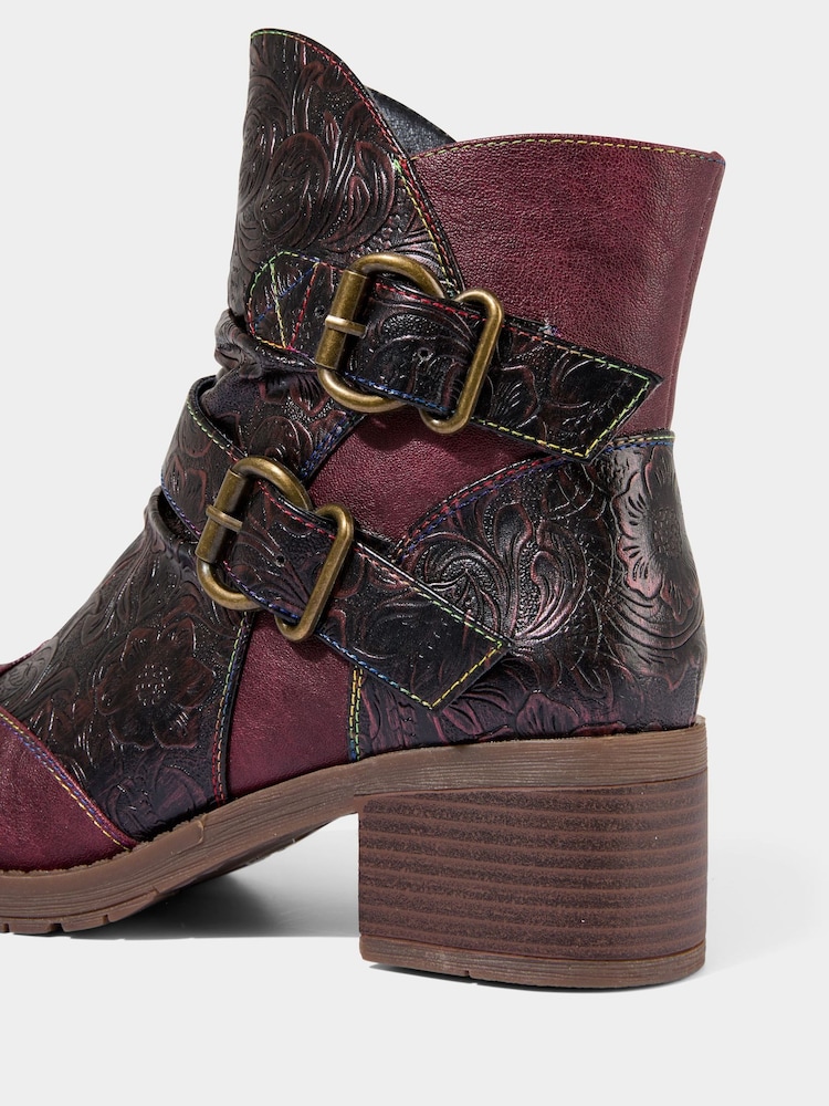 Joe Browns Purple Metalic Swirl Pattern Ankle Boots - Image 7 of 7 Joe Browns Purple Metalic Swirl Pattern Ankle Boots - Image 7 of 7