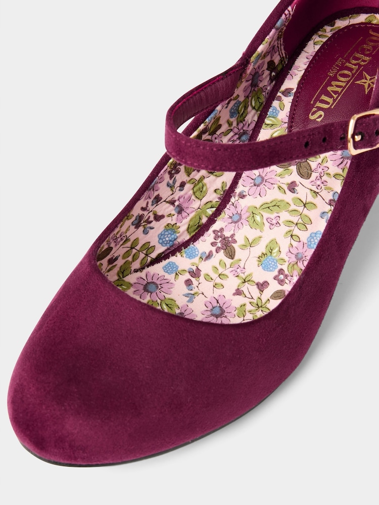 أرجواني - Joe Browns Floral Lined Mary Jane Shoes - صورة 6 من 6