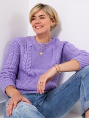 Joe Browns Purple Lilac Cable Detail Jumper - Image 3 of 5