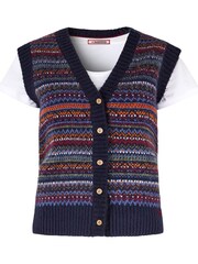 Joe Browns Blue Knitted Cardi Vest - Image 6 of 7