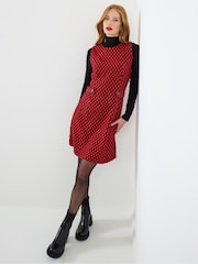 Joe Browns Red Mini Length Pinafore Dress - Image 3 of 7