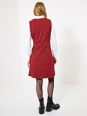 Joe Browns Red Mini Length Pinafore Dress - Image 4 of 7