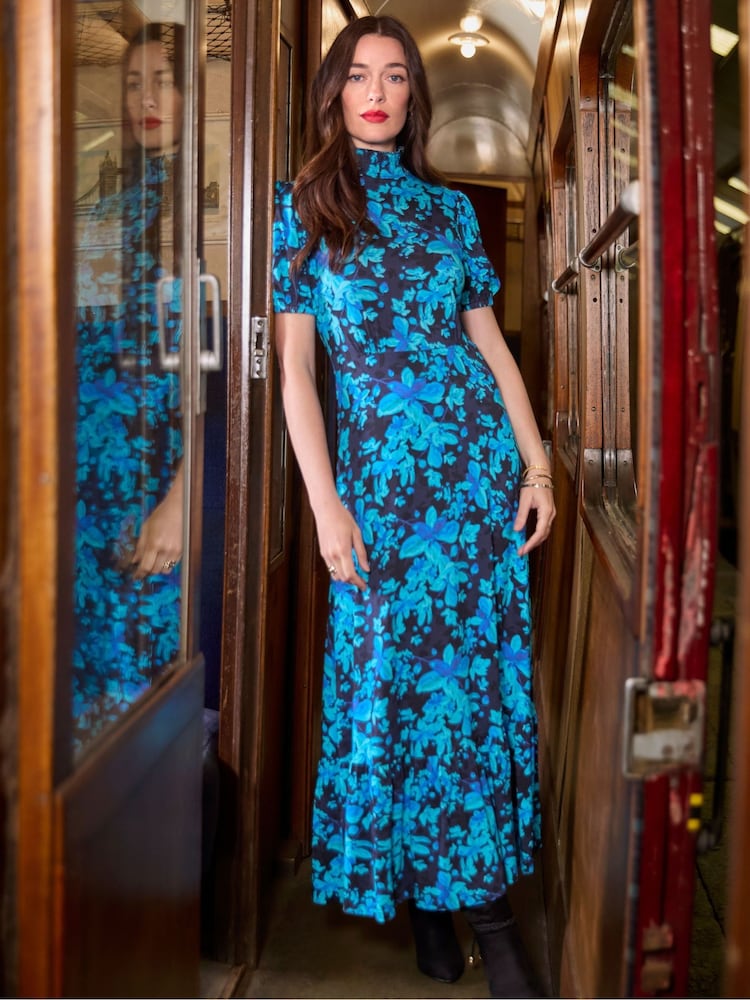 Joe Browns Blue Autumn Vintage Midi Dress - Image 1 of 7 Joe Browns Blue Autumn Vintage Midi Dress - Image 1 of 7