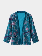 Joe Browns Blue Autumnal Print Velvet Kimono - Image 3 of 4