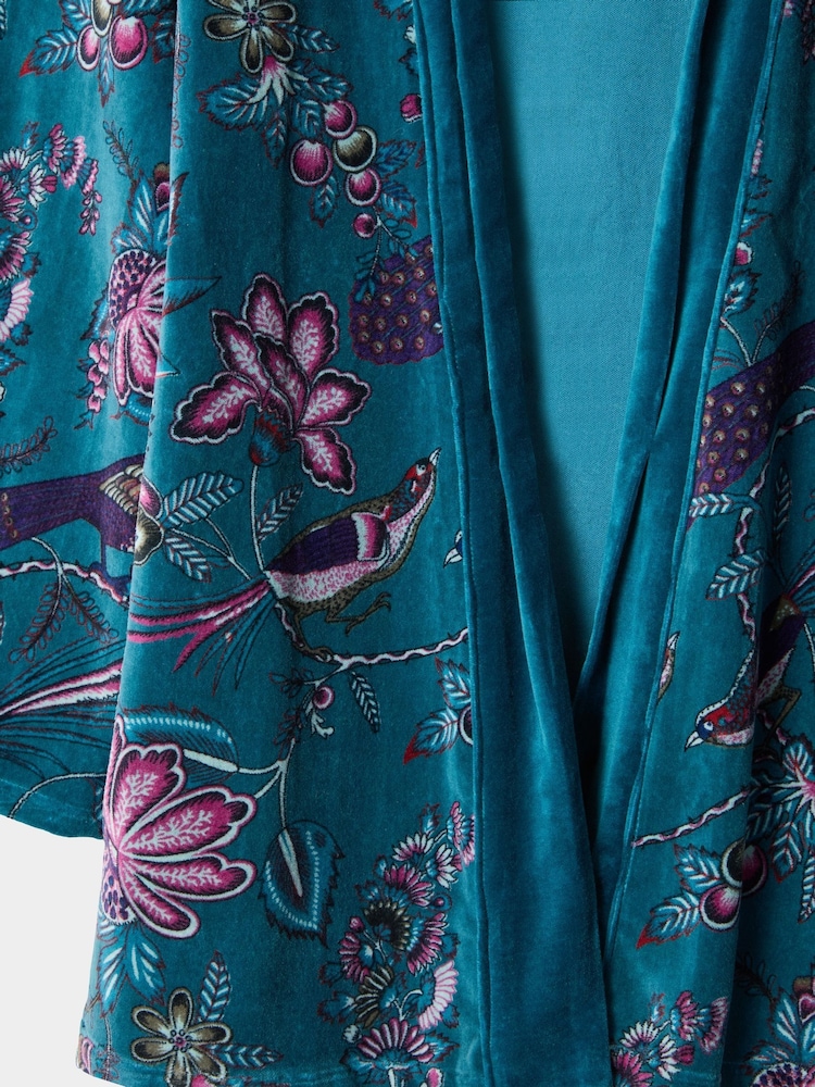 Joe Browns Blue Autumnal Print Velvet Kimono - Image 4 of 4