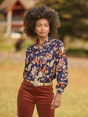 Joe Browns Blue Boho Mirror Trim Blouse - Image 6 of 7