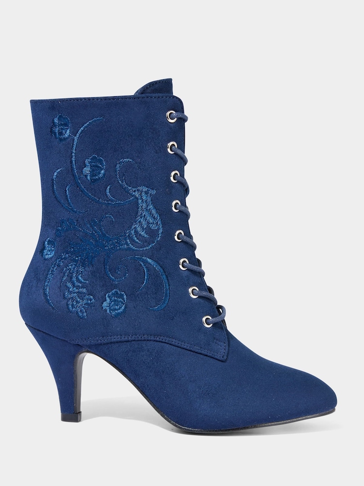 Joe Browns Chic Embroidered Lace-Up Ankle Boots - صورة 2 من 6