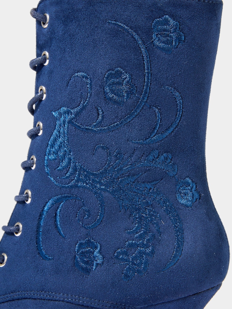 Joe Browns Chic Embroidered Lace-Up Ankle Boots - صورة 6 من 6