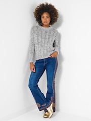Joe Browns Grey Crew Neck Knit Jumper - Image 4 of 5