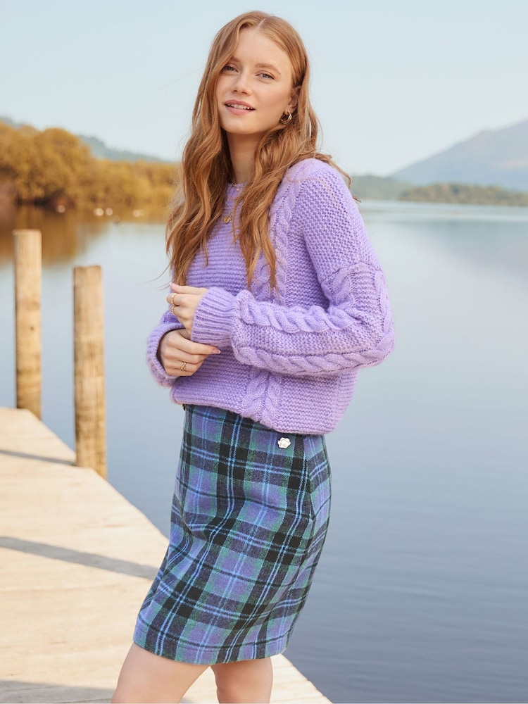 Joe Browns Blue Check Mini Skirt - Image 1 of 7 Joe Browns Blue Check Mini Skirt - Image 1 of 7