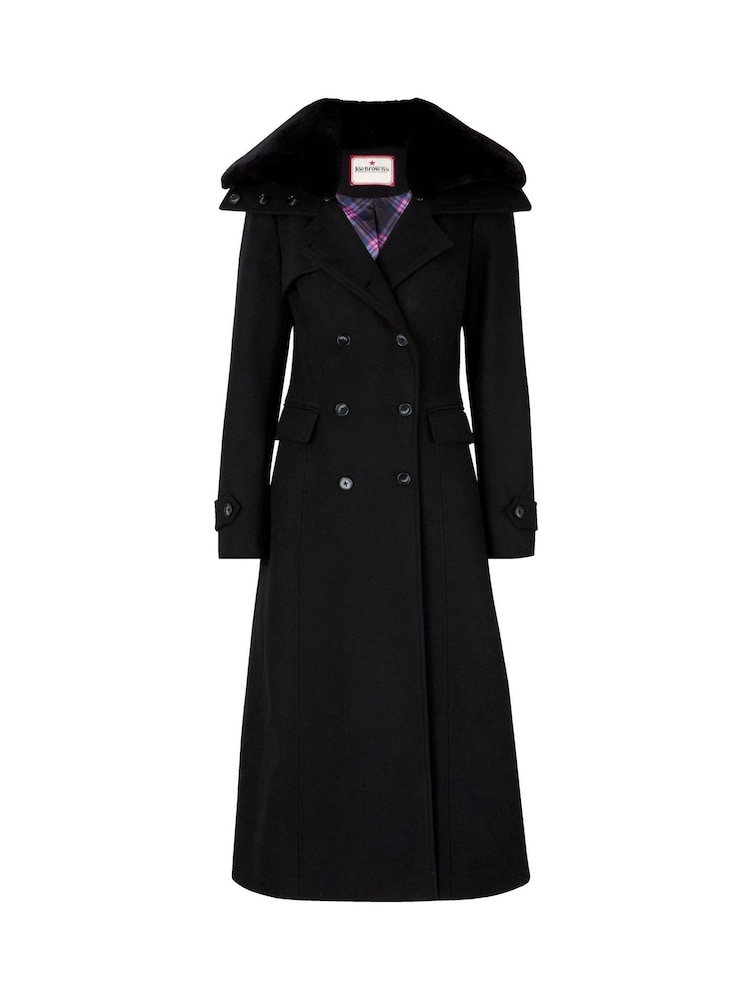 Joe Browns Black Long Coat with Detachable Collar - Image 8 of 8 Joe Browns Black Long Coat with Detachable Collar - Image 8 of 8