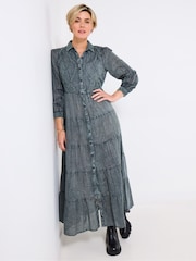 Joe Browns Grey Embroidered Shirt Dress - Image 5 of 7