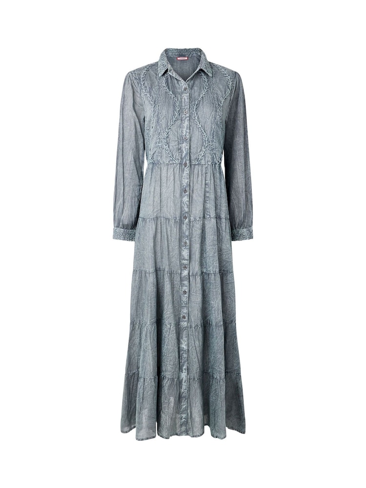 Joe Browns Grey Embroidered Shirt Dress - Image 7 of 7