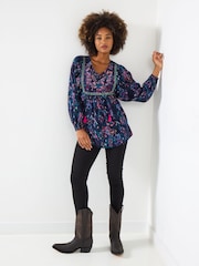 Joe Browns Purple Flowy Boho Blouse - Image 2 of 5
