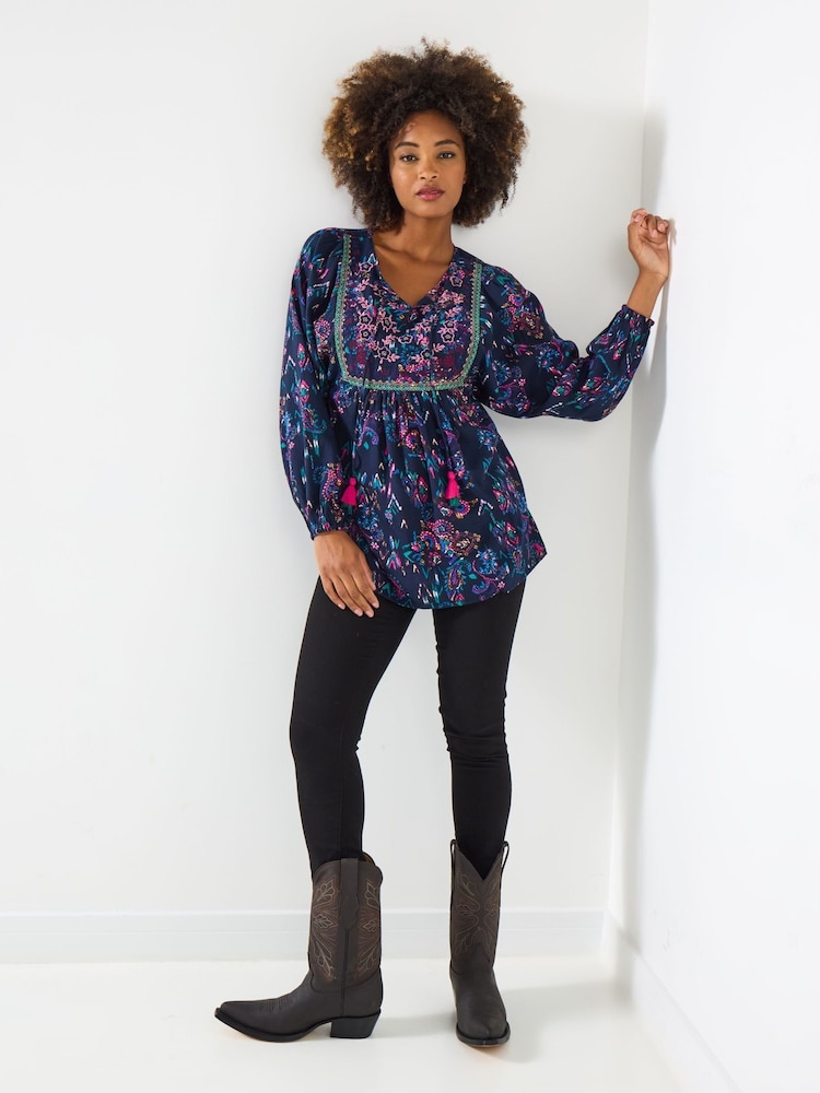 Joe Browns Purple Flowy Boho Blouse - Image 2 of 5