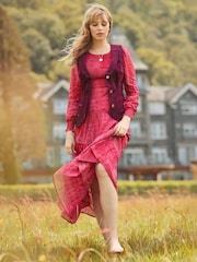 Joe Browns Pink Boho Patchwork Midi Dress - Image 1 of 6