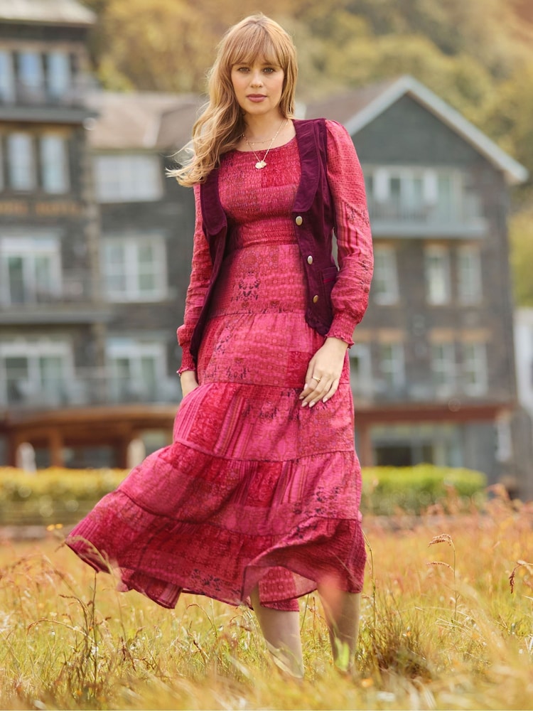Joe Browns Pink Boho Patchwork Midi Dress - Image 2 of 6