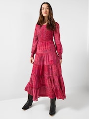 Joe Browns Pink Boho Patchwork Midi Dress - Image 3 of 6
