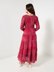 Joe Browns Pink Boho Patchwork Midi Dress - Image 4 of 6