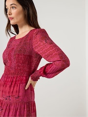 Joe Browns Pink Boho Patchwork Midi Dress - Image 5 of 6