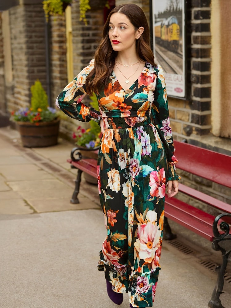 Joe Browns Black Floral Jersey Maxi Dress - Image 1 of 7 Joe Browns Black Floral Jersey Maxi Dress - Image 1 of 7
