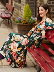 Joe Browns Black Floral Jersey Maxi Dress - Image 2 of 7