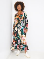 Joe Browns Black Floral Jersey Maxi Dress - Image 3 of 7