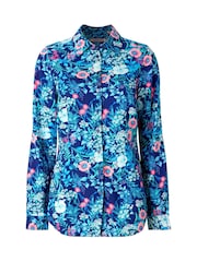 Joe Browns Blue Floral Collared Crinkle Top - Image 5 of 5