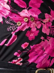Joe Browns Pink Floral Shawl Collar Jersey Top - Image 6 of 6