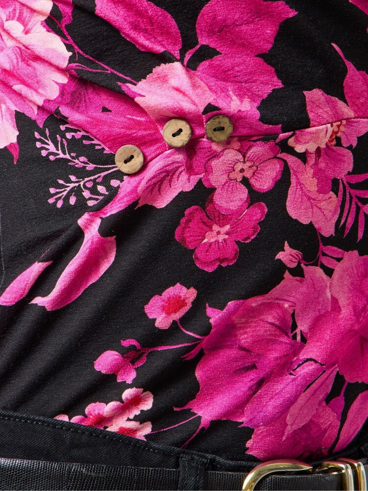 Joe Browns Pink Floral Shawl Collar Jersey Top - Image 6 of 6 Joe Browns Pink Floral Shawl Collar Jersey Top - Image 6 of 6