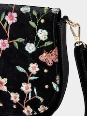 Joe Browns Green Magentic Button Clasp Velvet Cross-Body Bag - Image 4 of 6