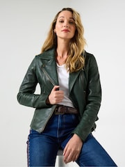 Joe Browns Green Collared Biker Jacket - Image 1 of 5